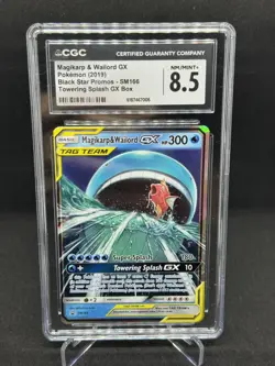2019 Pokemon Magikarp & Wailord Gx #SM166 Black Star Promo CGC Mint 8.5 - Image 1