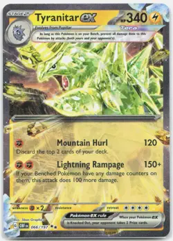 Tyranitar ex 066/197 Double Rare Obsidian Flames Pokemon Near Mint - Image 1