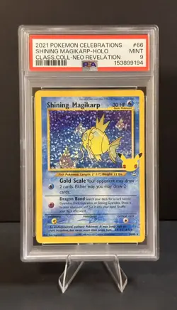 2021 POKEMON CELEBRATIONS CLASSIC COLLECTION #66 SHINING MAGIKARP-HOLO PSA 9 - Image 1
