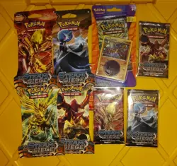 Pokemon TCG XY Steam Siege 8 Sleeved Booster Packs Sealed/New Lot Of 8 - Image 1