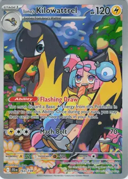 Iono's Kilowattrel 163/159 Illustration Rare Journey Together Pokemon Holo NM - Image 1