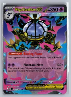 Mega Chandelure ex 038/084 Double Rare Pitch Black Pokemon Holo Near Mint - Image 1