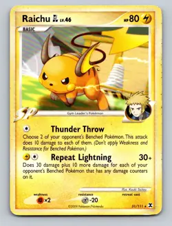 Raichu GL 31/111 Rare Rising Rivals Pokemon Moderately Played - Image 1