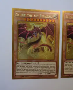 Playset: 3x Slifer the Sky Dragon MVP1-ENG57 (Gold Rare, 1st Ed, Light Play LP) - Image 3