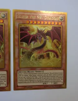 Playset: 3x Slifer the Sky Dragon MVP1-ENG57 (Gold Rare, 1st Ed, Light Play LP) - Image 5