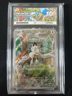 Pokemon Meowth 2025 Phantasmal Flames 106/094 Illustration Rare Holo Ace 10 - Image 1