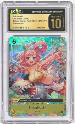 2024 One Piece Shirahoshi OP03-116 Bandai Fest 23-24 CGC 10 Pristine English - Image 1
