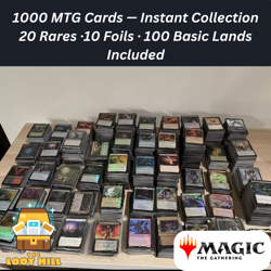1000 MTG Cards Lot GUARANTEED 20 Rares 10 Foils 100 Lands Instant Collection - Image 1