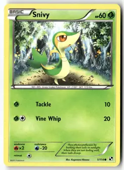 Snivy 1/114 Pokemon English Black & White 2011 - Image 1