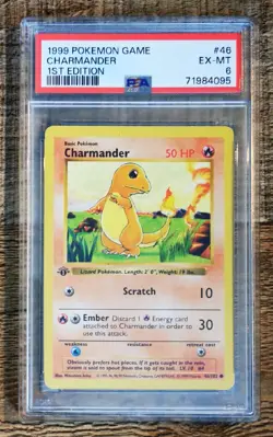 1999 Pokemon Game Charmander PSA 6 First Edition Base Set 46/102 - Image 1