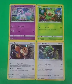 Pokemon Cosmo Holo Cards Lot Rayquaza, Eevee, Galarian Ponyta, Grookey NM-MINT - Image 2