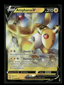 Ampharos V 049/185 Vivid Voltage Holo Pokemon Card NM - Image 1