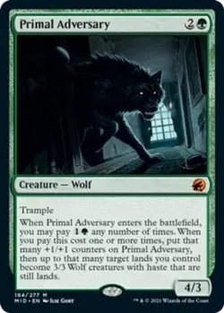 MTG - Primal Adversary - Innistrad: Midnight Hunt - NM, English Magic FLAT RATE - Image 1