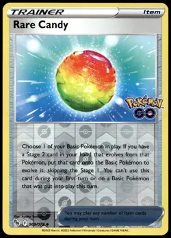 Rare Candy Reverse Holo Uncommon Pokemon GO 069/078 NM - Image 1