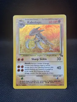 Kabutops 9/62 Holo Rare Pokemon Card 1999 Fossil 60 HP English WOTC - Image 2