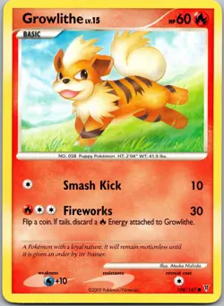 Pokemon TCG Growlithe 108/147 Supreme Victors PL3 LP - Image 1