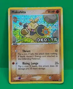 2005 MAKUHITA 65/107 Ex DEOXYS POKEMON NINTENDO REVERSE HOLO STAMPED - Image 1