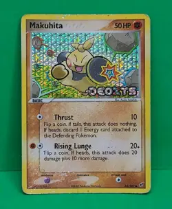 2005 MAKUHITA 65/107 Ex DEOXYS POKEMON NINTENDO REVERSE HOLO STAMPED - Image 2