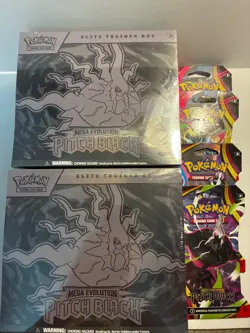 Pokemon TCG Pitch Black Pokemon LOT(2) ETB Factory Sealed *Small hole* + 4 Packs - Image 1
