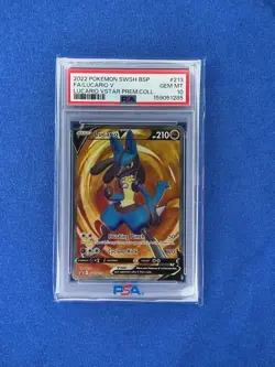 Pokemon 2022 Sword & Shield VSTAR Premium Collection Lucario V #213 PSA 10 - Image 1