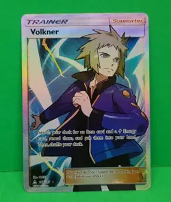 Alternate Full Art Pokemon SM Ultra Prism Volkner 156/156 Holo Near Mint - Image 2