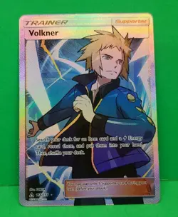 Alternate Full Art Pokemon SM Ultra Prism Volkner 156/156 Holo Near Mint - Image 3