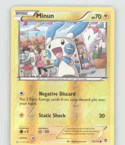 MINUN COMMON FURIOUS FISTS POKEMON REVERSE HOLO LIGHTLY PLAYED - Image 1