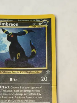 Pokemon TCG WOTC Neo Discovery Umbreon Holo Foil with Swirl! - Image 5