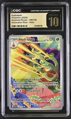 Pokemon GRADED Hydrapple 188/182 Destined Rivals IR PRISTINE 10 CGC ENGLISH - Image 1