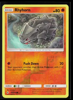 Rhyhorn 92/214 Common Reverse Holo Unbroken Bonds Pokemon NM - Image 1