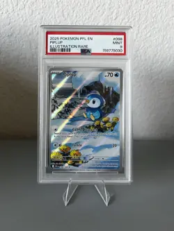 2025 POKEMON PFL EN-PHANTASMAL FLAMES ILLUSTRATION RARE #098 PIPLUP PSA 9 - Image 1