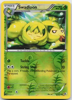 Swadloon 11/113 Uncommon Legendary Treasures Pokemon Reverse Holo Near Mint - Image 1