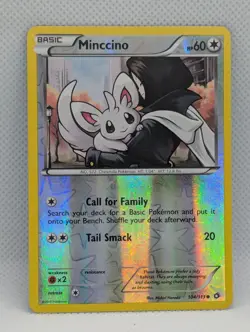 MINCCINO 104/113 LEGENDARY TREASURES POKEMON REVERSE HOLO LIGHTLY PLAYED - Image 1