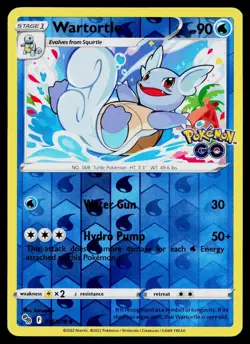 Wartortle 016/078 Pokemon GO Reverse Holo Uncommon Lightly Played - Image 1