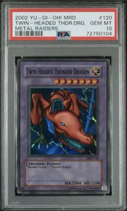 2002 Yugioh Twin Headed Thunder Dragon PSA 10 MRD-120 - Image 1