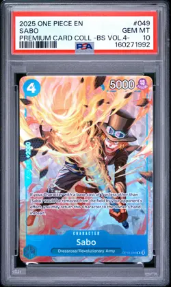2025 ONE PIECE PREMIUM CARD COLLECTION -BEST SELECTION VOL.4 - #049 SABO PSA 10 - Image 1