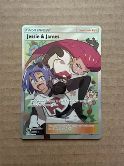 Pokemon TCG Full Art Trainer Holo Card Jessie and James 68/68 Hidden Fates NM - Image 1