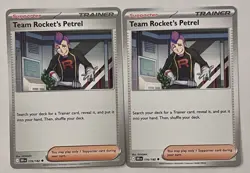 Pokemon TCG [2x Playset] Team Rocket’s Petrel Trainer Cards 176/182 Lot of 2 - Image 1