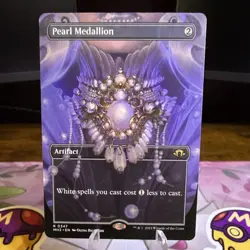 Wizards of the Coast MTG Pearl Medallion MH3 0347 Rare Foil Borderless - Image 1