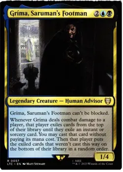 Grima, Saruman's Footman 57 Commander: The Lord of the Rings NM MTG - Image 1