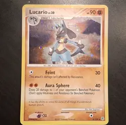 Pokemon TCG Lucario Diamond & Pearl #6/130 Rare Holo Bleed Swirl 2007 - Image 1