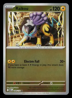 Raikou 048/132 Rare Mega Evolution Pokemon Reverse Holo Near Mint - Image 1