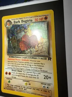 🔥 Dark Dugtrio Pokemon 2000 Team Rocket Unlimited Holo Rare 6/82 HP SWIRL 🌀 - Image 4