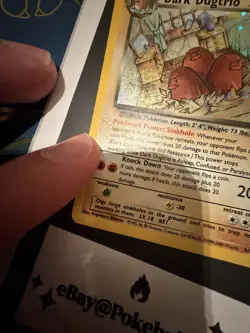🔥 Dark Dugtrio Pokemon 2000 Team Rocket Unlimited Holo Rare 6/82 HP SWIRL 🌀 - Image 5