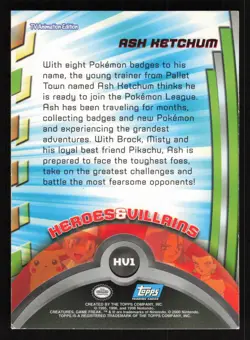 2000 Topps Pokemon TV Series 2 #HV1 Ash Ketchum Card - Image 2