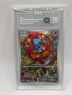 2025 POKEMON MEP EN-ME BLACK STAR PROMO #010 RIOLU TAG 10 - Image 1