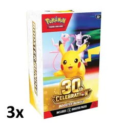 3x Pokemon TCG 30th Anniversary Booster Bundle Presale BRAND NEW *Presale* - Image 1