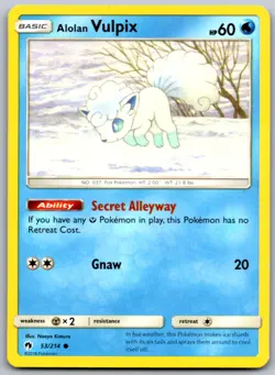 Alolan Vulpix 53 C Lost Thunder Pokemon NM/M - Image 1