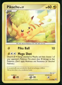 2009 Pokemon Platinum Arceus Pikachu 71/99 Common Near Mint English - Image 1