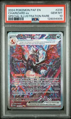 2024 POKEMON PAF EN-PALDEAN FATES SPECIAL ILLUSTRATION RARE CHARIZARD EX PSA 10 - Image 1
